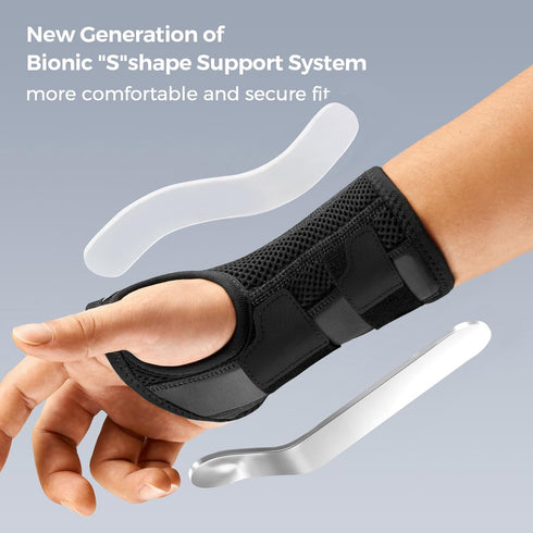 FREETOO Wrist Brace for Carpal Tunnel, Adjustable Anatomically Shaped Support Splint for Men and Women, Pain Relief,