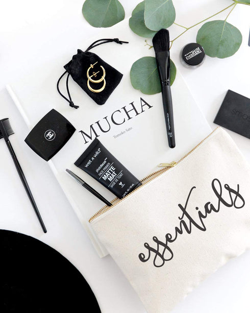 The Cotton & Canvas Co. Essentials Cosmetic Bag and Travel Makeup Pouch