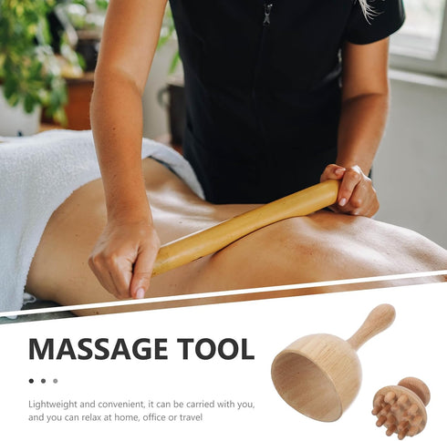 Set 2pcs ARTIBETTER Wooden Torch Octopus Massage Tool for Neck and Shoulder Muscle Relaxation, Manual Back and Scalp
