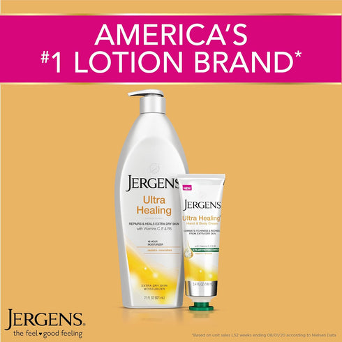 Jergens Ultra Healing Dry Skin Moisturizer, 3 Fl Oz - Body and Hand Lotion with HYDRALUCENCE Blend (Pack of 3)
