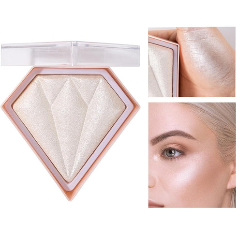 MEICOLY Baked Highlighter Powder Palette, Natural Face Highlighter Shimmer Powder, Long Lasting Glittery Makeup