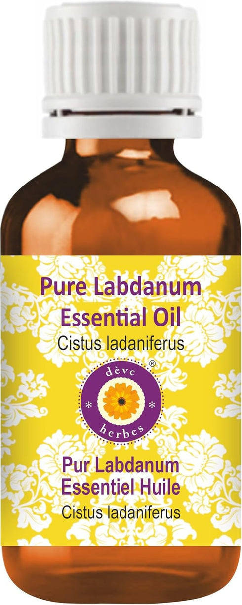 Deve Herbes Pure Labdanum Essential Oil (Cistus ladaniferus), Natural Therapeutic Grade, 30ml (1 oz)