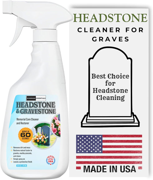Riverside Essentials 16oz Headstone Cleaner for Graves, Tombstones & Headstones - Highly Effective Solution