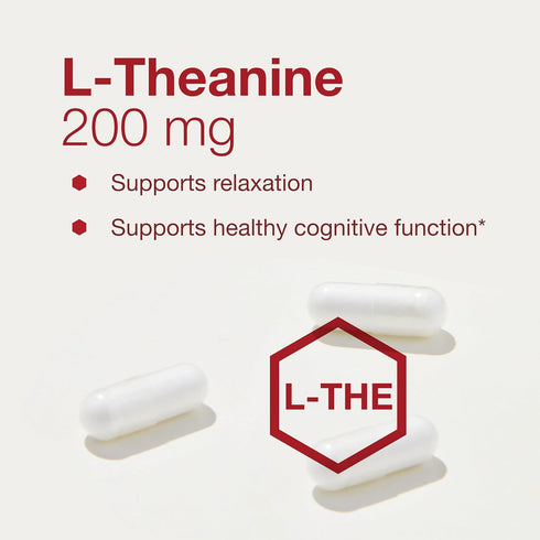 PROTOCOL FOR LIFE BALANCE L-Theanine 200mg, Normal Stress Relief, Non-Drowsy, 60 Veg Caps