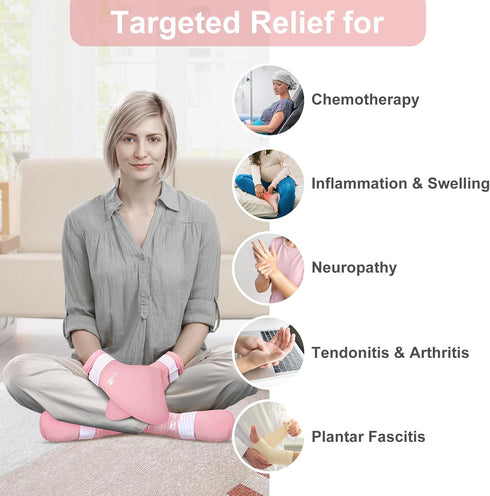SuzziPad Cold Therapy Socks & Gloves for Chemotherapy Neuropathy, Ideal for Chemo Relief, Plantar Fasciitis, S/M