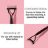 JAPONESQUE Velvet Touch Lash Separator - Eyelash Comb Tool, Remove Mascara Clumps, Arc Lash Brush (Black)