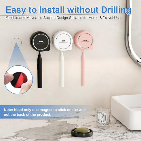 UV Toothbrush Sanitizer Holder, Portable Cleaner Case with Fan Drying, Rechargeable, Fits Most Electric & Manual