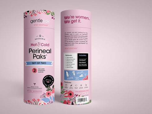 Gentlepak Reusable Perineal Ice & Heat Paks - Washable Sleeves for Postpartum, Pregnancy & Pain Relief (2-Pack Tube)