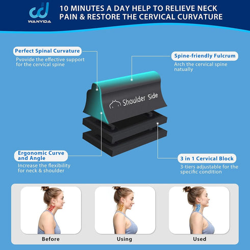 WANYIDA Neck and Shoulder Relaxer - Neck Stretcher Chiropractic Pillows for Pain Relief, Cervical Traction Device