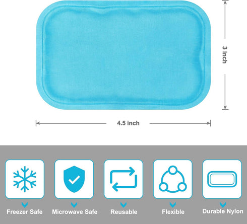 Reusable Small Ice Packs - Hot & Cold Mini Gel Cold Packs for Injuries, Sinus Relief, Tired Eyes, Headaches, First Aid,