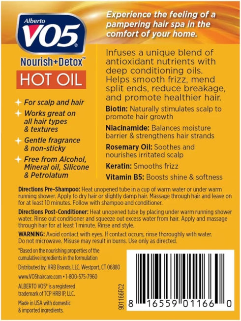 V05 Moisturizing Hot Oil, 2 tubes, 0.5 oz each