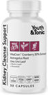 Youth & Tonic Kidney Cleanse & Detox Supplement with Cranberry Extract, Supports Urinary Tract Health, 30 Vegetarian