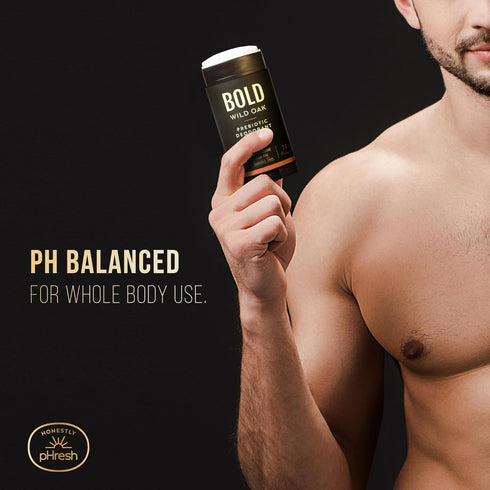 Honestly pHresh Prebiotic Natural Deodorant for Men – Aluminum & Baking Soda Free, 24 Hour Odor Protection, 2.5 oz