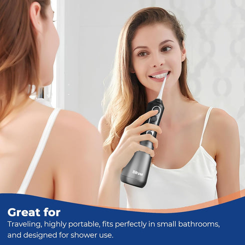 Bitvae C6 Water Flossers for Teeth, Cordless Dental Flosser with 6 Jet Tips, 3 Modes, IPX7 Waterproof, Black