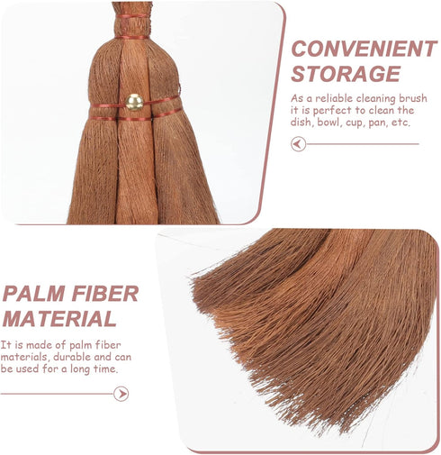 Witch Broom Mini Natural Whisk Broom, Thai Desk Cleaning Tool for Computer Keyboard & Wedding Table Decor