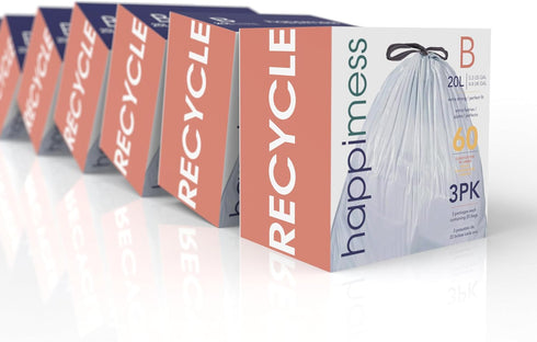 MPH3000B-CLEAR 5.3-Gallon (60-Count, 3-Packs 20 Eyely Phoenix Drawstring Unscented Trash Can Liner, Clear of Liners)