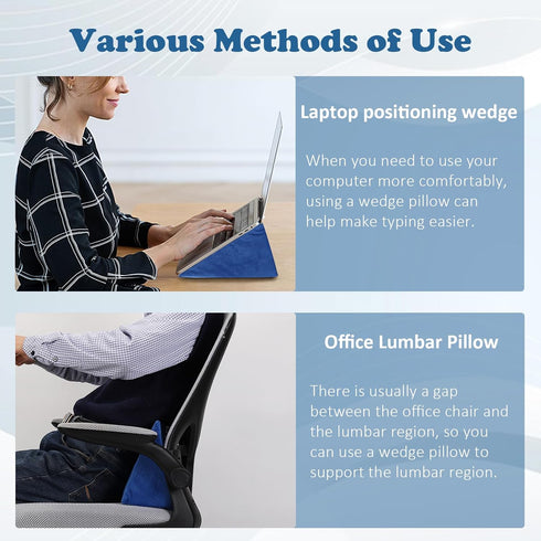 Small Wedge Pillow, Positioning Pillow for Bed Sores, Yoga Wedge Pillow for Laptop, Mini Wedge Pillow for Chair (1 Unit)