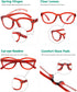 Eyekepper Cat Eye Reading Glasses for Women, Oversize Ladies Readers - Red +2.50