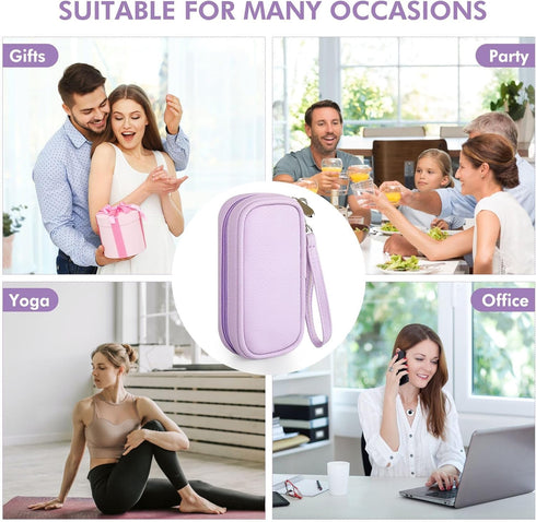 Teircno Portable Tampon Storage Bag,Tampon Holder for Purse, Small Organizer Bag with Handle, PU Period Pouch, Small