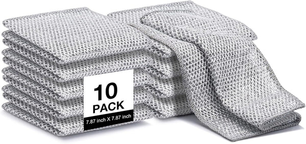 Non Scratch Wire Dishcloth: Multipurpose Dishwashing Rag for Wet and Dry, Reusable Steel Wool Scrubber