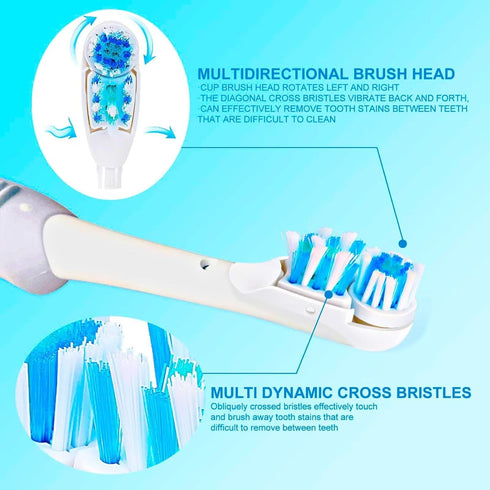 Sensitive Replacement Electric Toothbrush Heads (4 Count), Dual Clean Rotating Sets for Braun Oral B