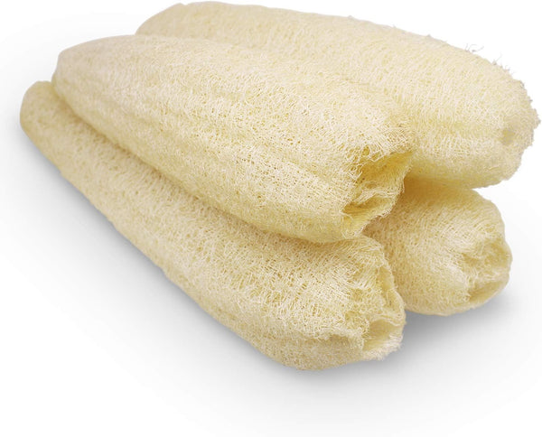 Natural Organic Large Loofah Sponges, Exfoliating Shower Bath Scrubbers for SPA Beauty, Pack of 4