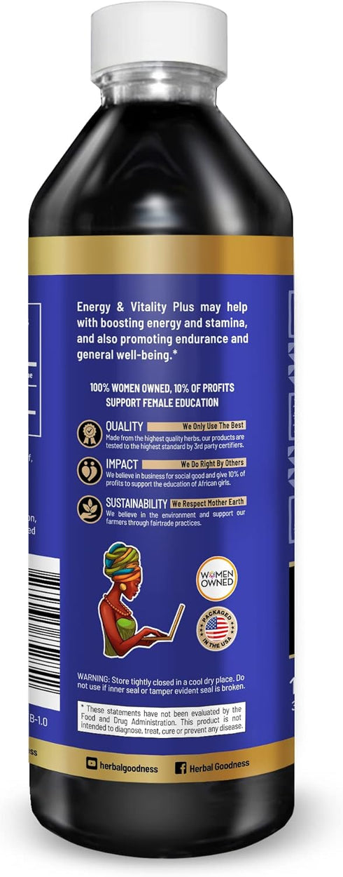 Herbal Goodness Energy and Vitality 12oz - Herbal Blend for Energy Boost, Vitality & Muscle Support