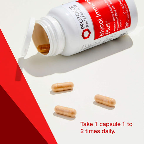 Protocol Mycel Immune Plus - 90 Veg Caps Immune Support Mushroom Supplement - 8 Mushrooms