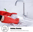 IUCGE 1 3 Rubber cleaning gloves or Pairs for kitchen,Cotton Lining,Dishwashing gloves long with lined,Reuseable.