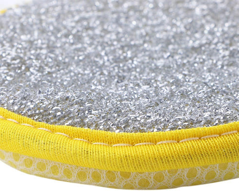 1pcs Durable Scrub Scouring Sponge, Microfiber Round Dish Washing Scrubber for Cleaning Dishes & Pots, Random Color