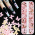 12Grids Valentine's Day Nail Glitter Sequins, Holographic Gold Pink Heart Nail Art Glitter Flakes for Acrylic Nail Decor