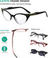 Eyekepper Striped Reading Glasses (3 Pairs) for Men, Spring Hinge, Sunshine Readers (+2.50, Black/Red/Grey Lens)