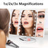 Tri-fold Lighted Vanity Makeup Mirror, 3x/2x/1x Magnification, 21 LEDs, Touch Screen, 180 Degree Rotation