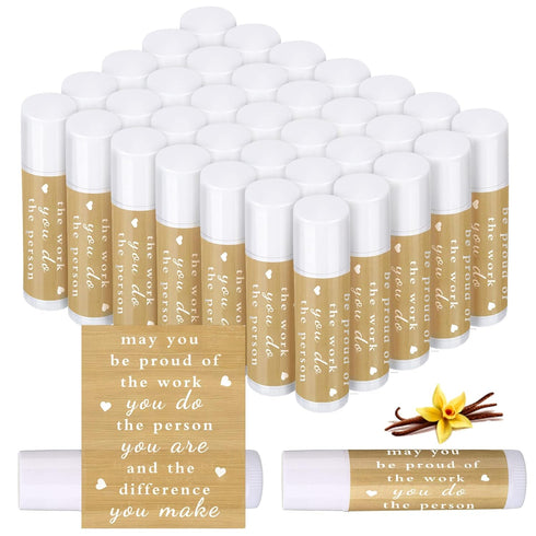 Demissle Thank You Gifts for Coworker, Lip Balm Bulk Set, Inspirational Farewell Gifts for Friends, 36 Pcs