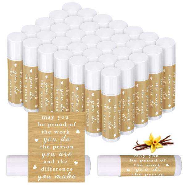 Demissle Thank You Gifts for Coworker, Lip Balm Bulk Set, Inspirational Farewell Gifts for Friends, 36 Pcs