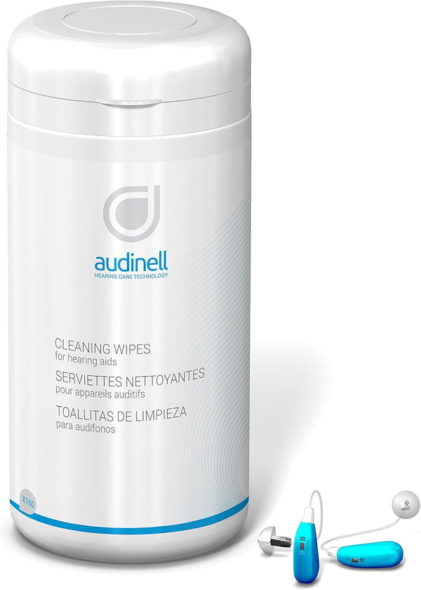 Cleaning Wipes | 160 Wipe Canister | Alcohol-Free | Dissolves, Cleans, Removes Earwax & Dirt from Hearing Aids, Earmold, Airpods, Earbuds, Earplugs, In-Ear Monitors, Hearing Protection Device