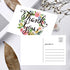 50 Thank You Postcards, Blank Thank You Note Card, Floral Watercolor Calligraphy Stationery for Wedding, Bridal or Baby