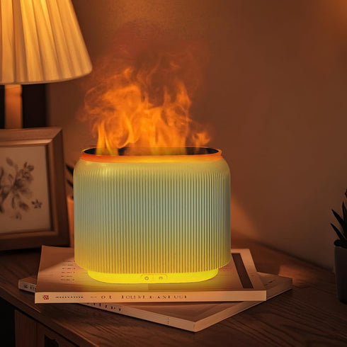 LIFFY Essential Oil Diffuser - Fireplace Fire Flame Aromatherapy Diffuser, Mist Humidifier with Multi-Color LED Lights