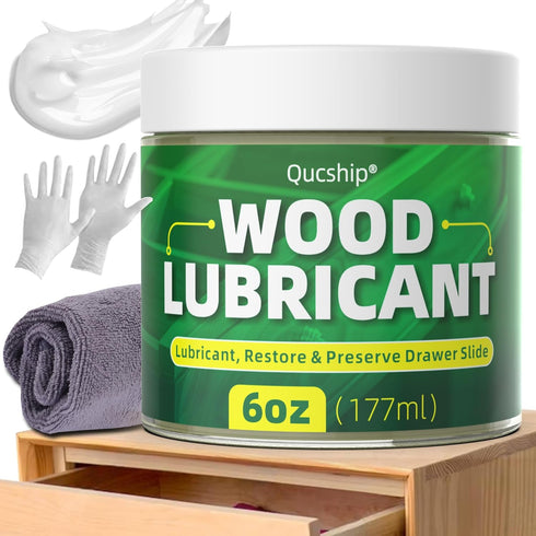Qucship 6oz Wood Lubricant & Wax - Sliding Drawer & Door Hinge Lubricant,