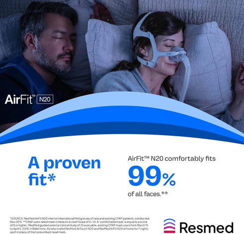 N20 ResMed AirFit Cushion - Nasal CPAP Mask Cushion Replacement - InfinitySeal Design - Soft Silicone - CPAP