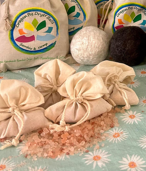 Natural Himalayan Salt Laundry Sachets for Static Reduction