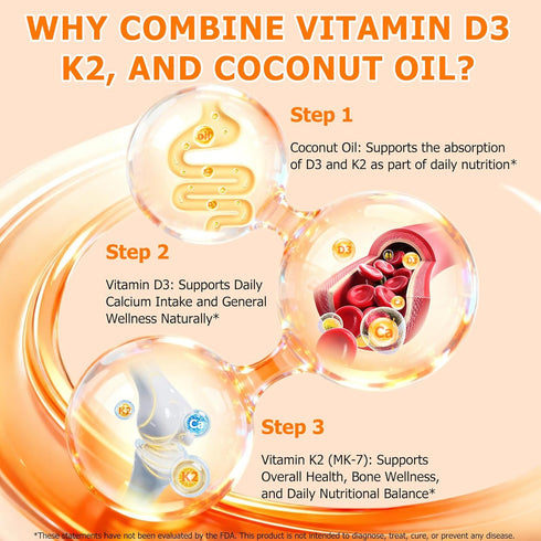 ZROGJBMK D3 K2, D3 K2 10000 2 1 200 (MK-7) Immune, D3 K2 120 Vitamin Vitamin iu Supplement With Coconut Oil Softgels