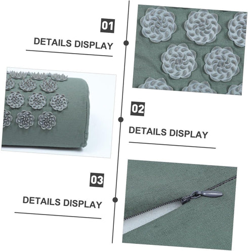 Set GLEAVI Acupoint Shiatsu Massage Mat and Pillow with Non-Slip Yoga Mat, Washable Full Body Massage Cushion for Back