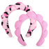 Wecoe 2pcs Skincare Headband for Face Washing - Cute Pink Black Cheetah Printed Hair Accessories