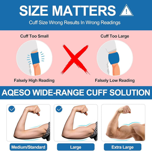 Blood Pressure Cuff Arm 9"-17", Standard/Medium to Large Replacement Cuff, Fits M&L Size Arms, Compatible with Omron BP