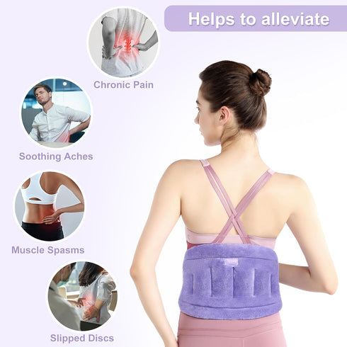 SuzziPad Microwave Heating Pad for Back Pain Relief, Cramps, Neck, Shoulder, Waist, Stomach, Moist Heat Wrap