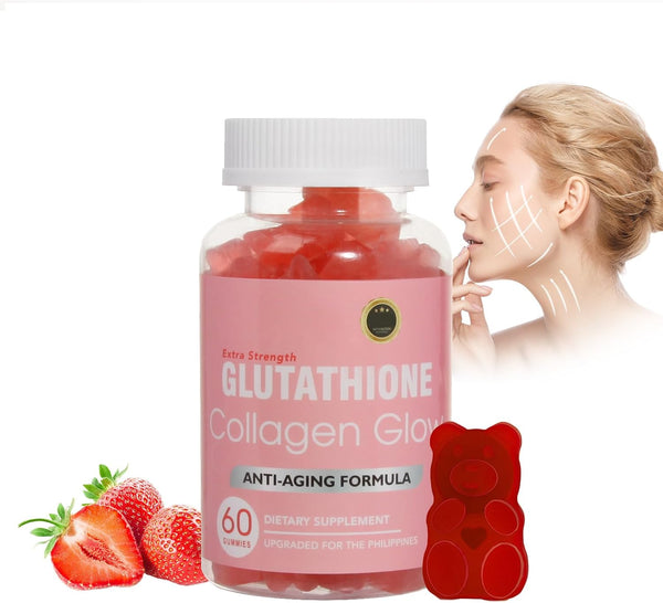 Glutathione Collagen Glow Gummies for Women, 60/120Pcs, Korean Organic Glow Beauty, Anti-Aging Skin Care