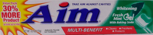 Aim Toothpaste 6 oz Tube (Pack of 6) Fresh Mint Gel