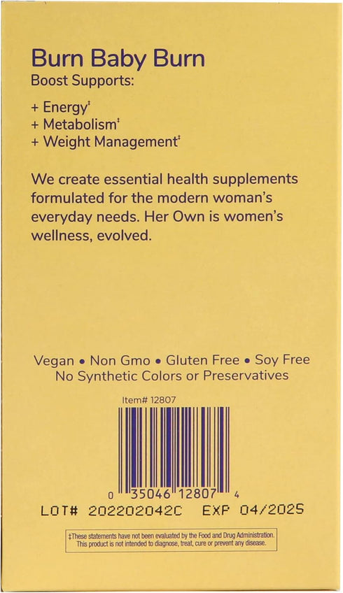 her own Boost | 60 Capsules | Helps Boost Energy, Supports Metabolism, Vegan, Proprietary Thermogenic Blend