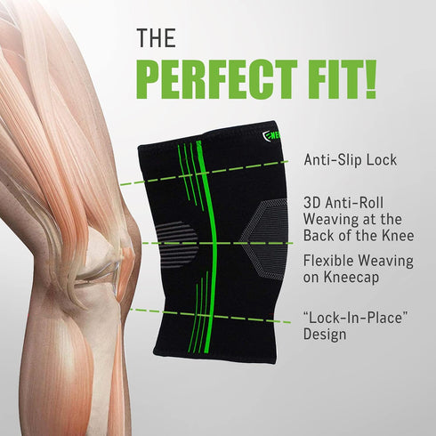 Pack 1 NeoAlly - Compression Sleeve Knee Support for Knee Relief, Medical-Grade Gym Knee Support, Breathable Knee